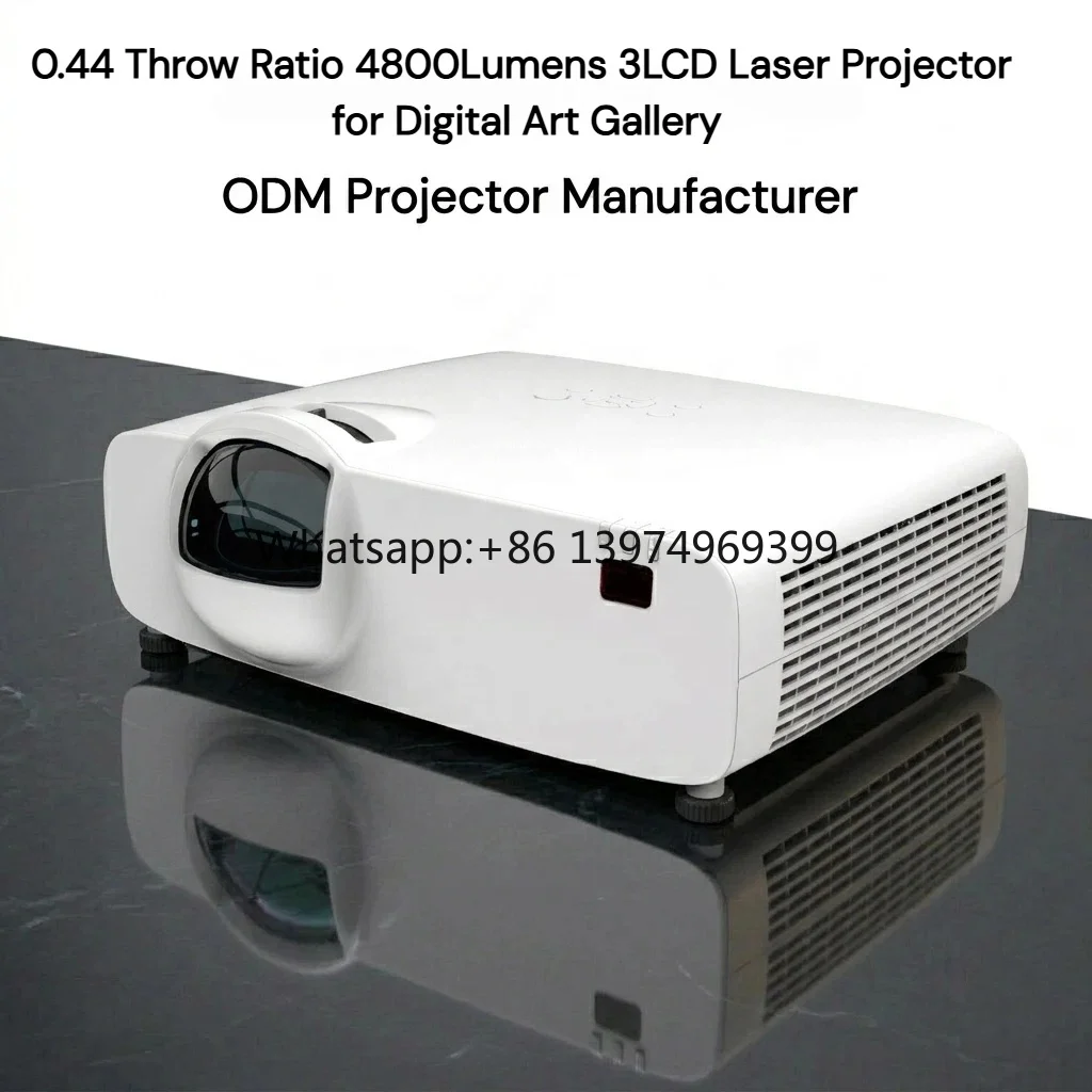 4800 Lumens 3LCD Short Focus Laser Projector Supporting Edge Blending & 360 Projection for Digital Signage Cave Show