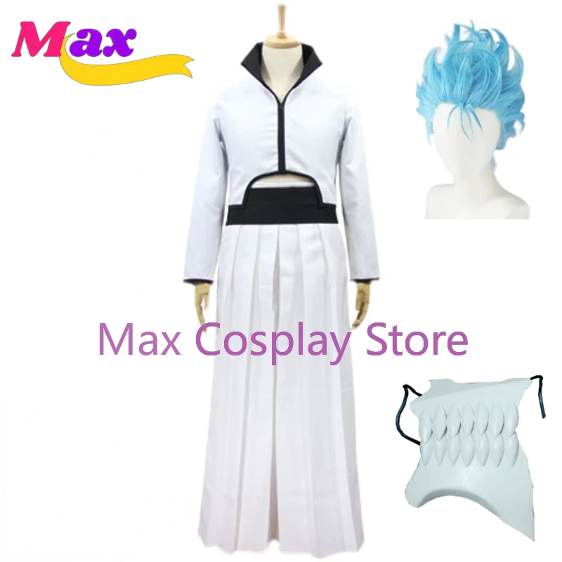 Max Cos Anime Grimmjow Jeagerjaques przebranie na karnawał peruki maski rekwizyty dla impreza z okazji Halloween niestandardowego rozmiaru