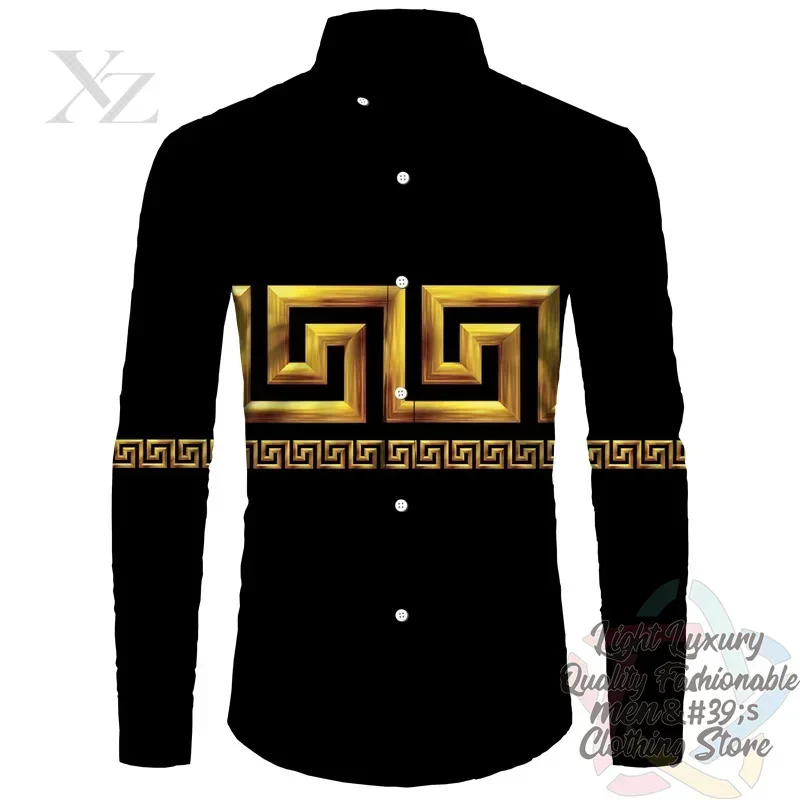 Men's Long-Sleeved Shirt 3D High Definition Lion Palm Print Casual Outdoor Fashion XS-6XL