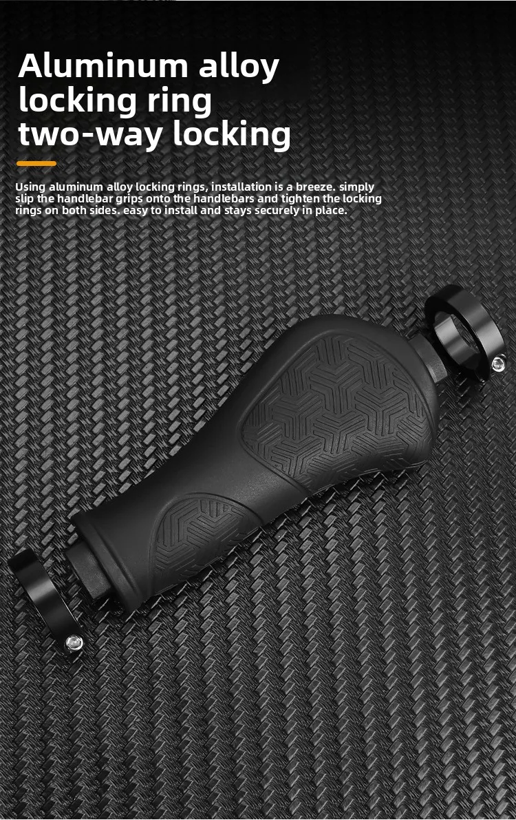 Ein Paar Fahrradlenkerüberzüge, faltbare Gummi-Co-Griffe, lange und kurze ergonomische beidseitig verriegelbare Griffe – Detail 8