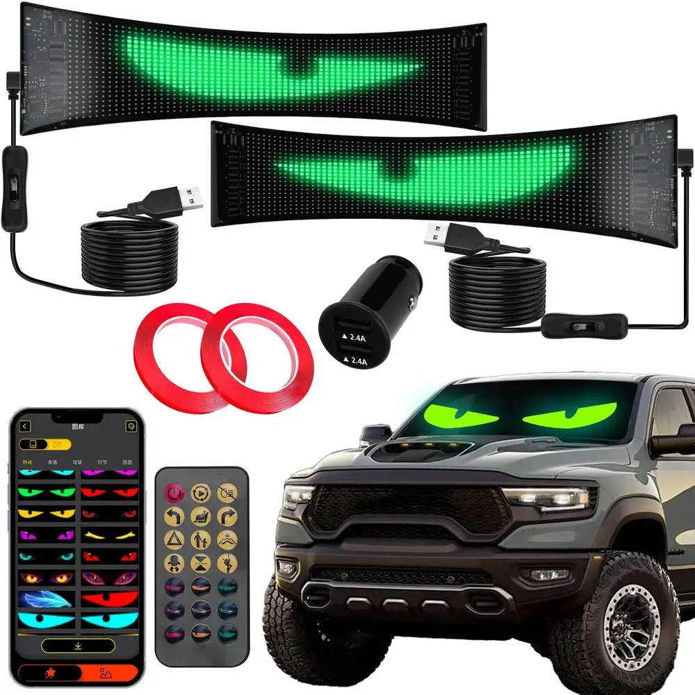 

14x4.3 Waterproof Programmable LED Matrix Panel for Car Windshield - Bluetooth App & USB Powered