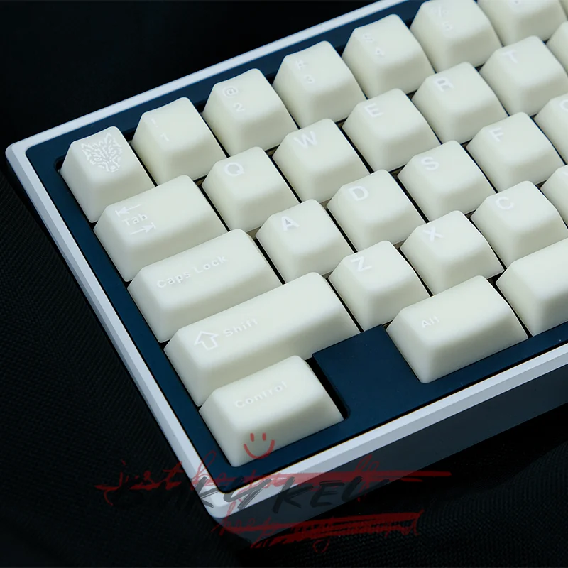 GMKY WOB Red BLUE Semitransparent Keycaps Cherry Profile DOUBLE SHOT ABS FONT PBT Keycaps for MX Switch Mechanical Keyboard