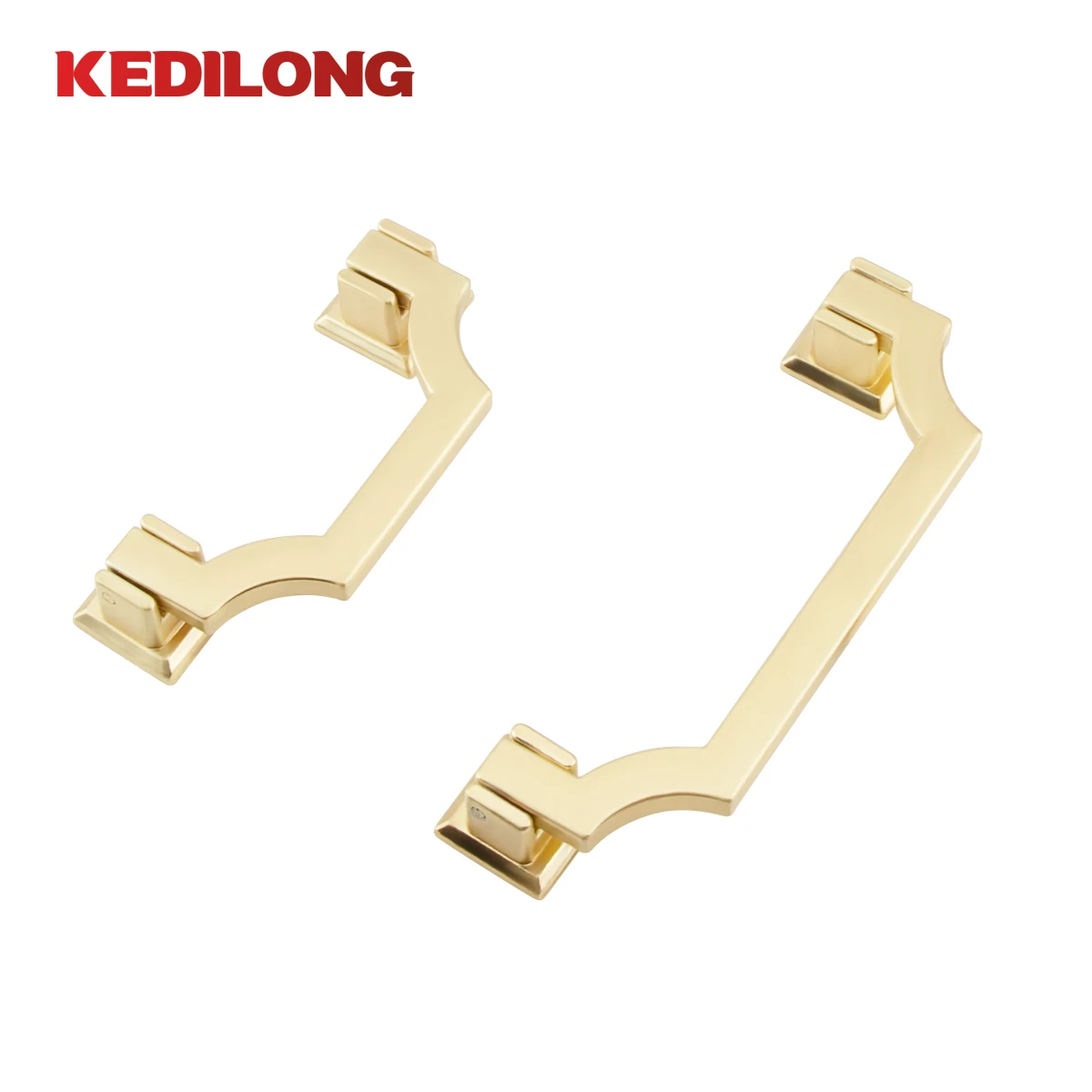 KEDLO Furniture Hardware Modern Simple Bridge Type Flat Gold Handle Nordic Style Drawer Cabinet Zinc Alloy Handle Cabinet Handle