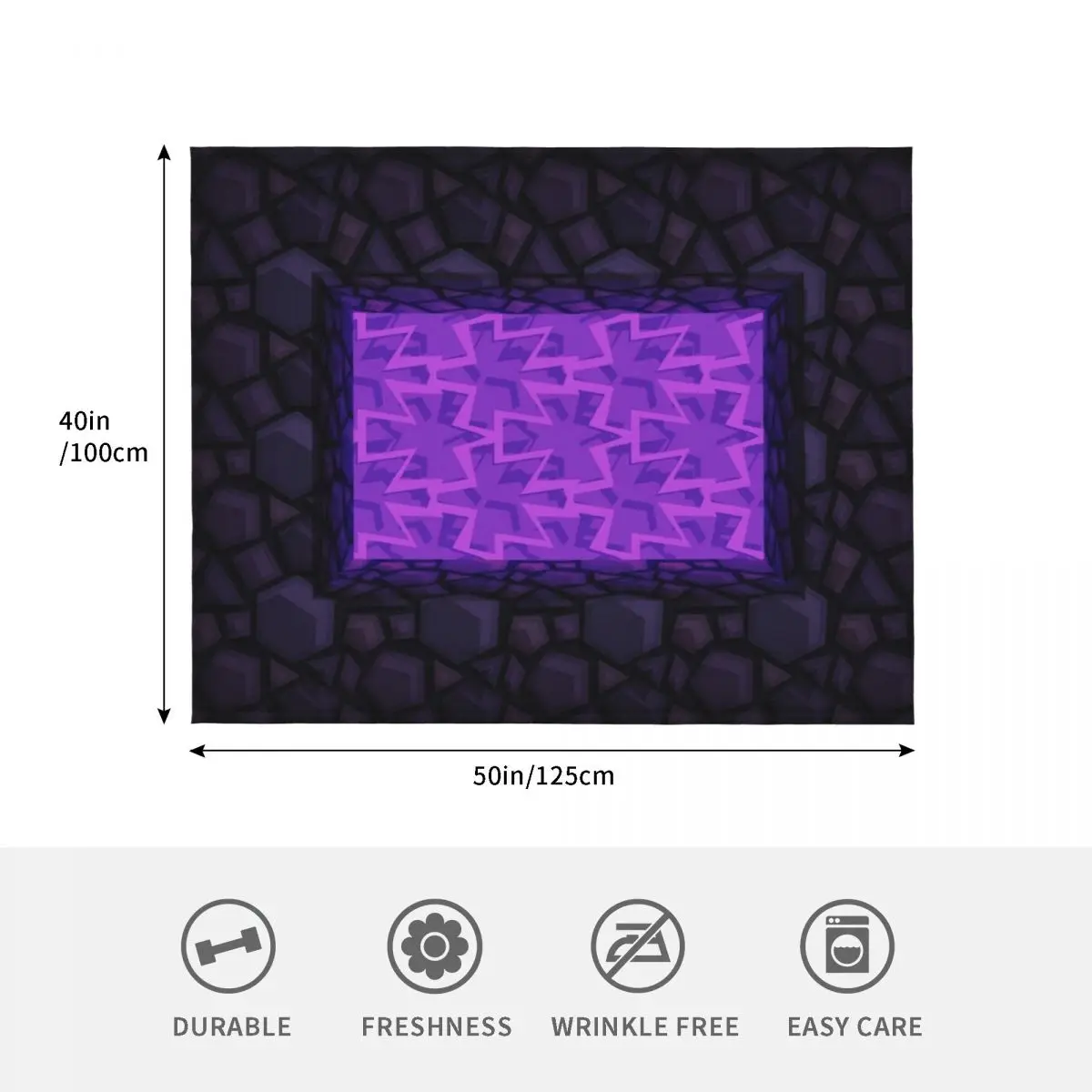 Portal Obsidian Nether - بطانية رمي PureBDcraft، أرائك لطيفة، بطانيات منقوشة ناعمة من القطيفة