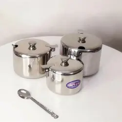 1Pcs Mini Sugar Container with Lid Spoon Sauce Cans Sugar Jam Salt Pot Seasoning Pot Spice Storage Jar Kitchen Supplies