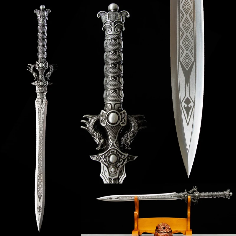 Dragon Chinese Sword Movie Cosplay Props User Manganese Steel Home Decoration Swords Non Sharp