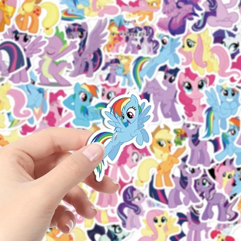 50 Blatt meiner kleinen Pony Cartoon Charakter Aufkleber modische DIY Handy hülle Laptop Dekoration wasserdichte Aufkleber