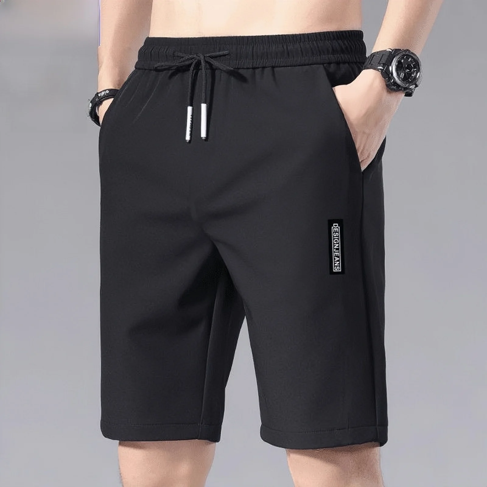 

Ice Sensation Qui Dry Loose Men's orts Summer Casual Breathable Five-Quarter Length Air Conditioning Pants Polyester Fiber
