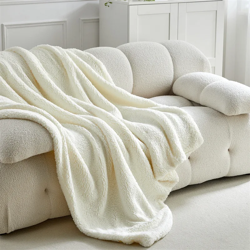 Winter Warm Double Sided Lamb Fleece Blanket Blanket Midday Sleeping Blanket Air Conditioning Sofa Super Soft Coral Fleece