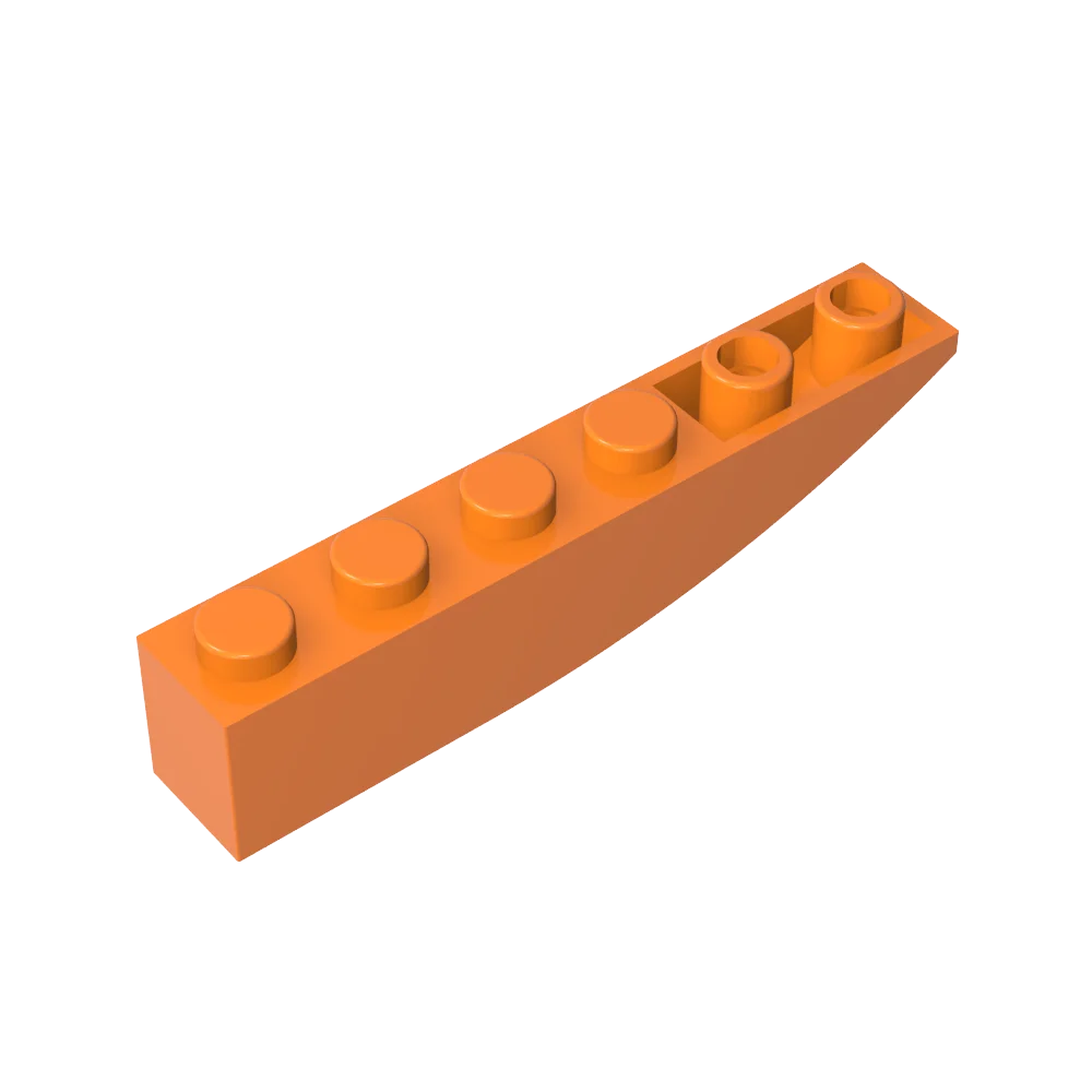 Gobricks GDS-739 DIY-Bausteine für Kinder 1X6 W/BOW REV. -6x1 eingebetteter abgeschrägter Ziegelstein/Hintergrundziegelstein, kompatibel mit Lego 41763 42023
