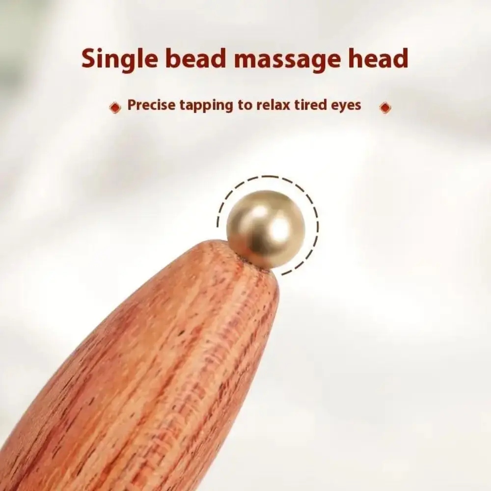 New Lotus Pod Eye Massager Roller 5 Teeth Wooden Face Massage Stick Mini Eye Scraping Tendon Stick for Relieve Facial Fatigue
