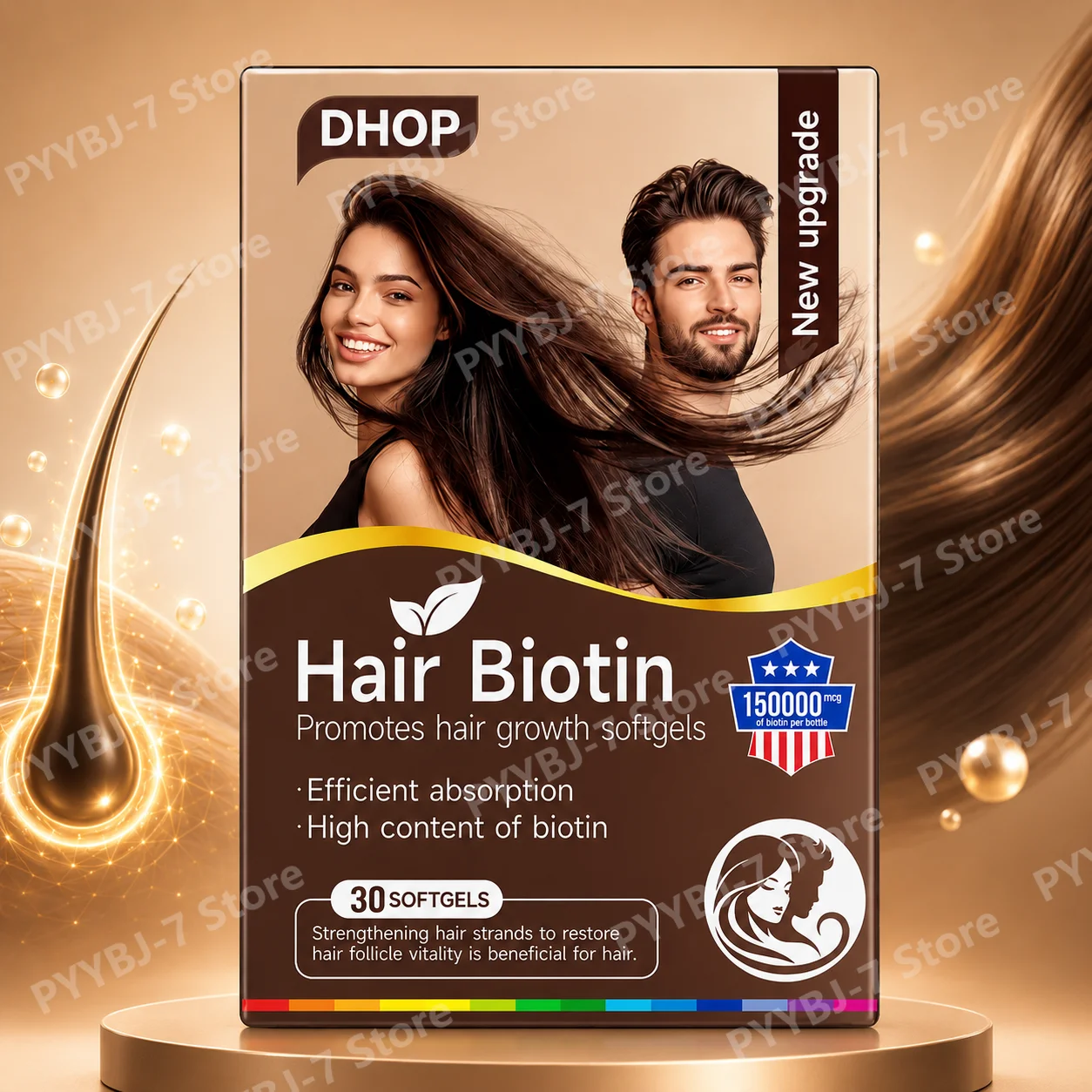 Hair Support Softgels Hair Skin Nails Support Softgels with Biotin Vitamins and Herbal Blend, Daily Beauty Supplement