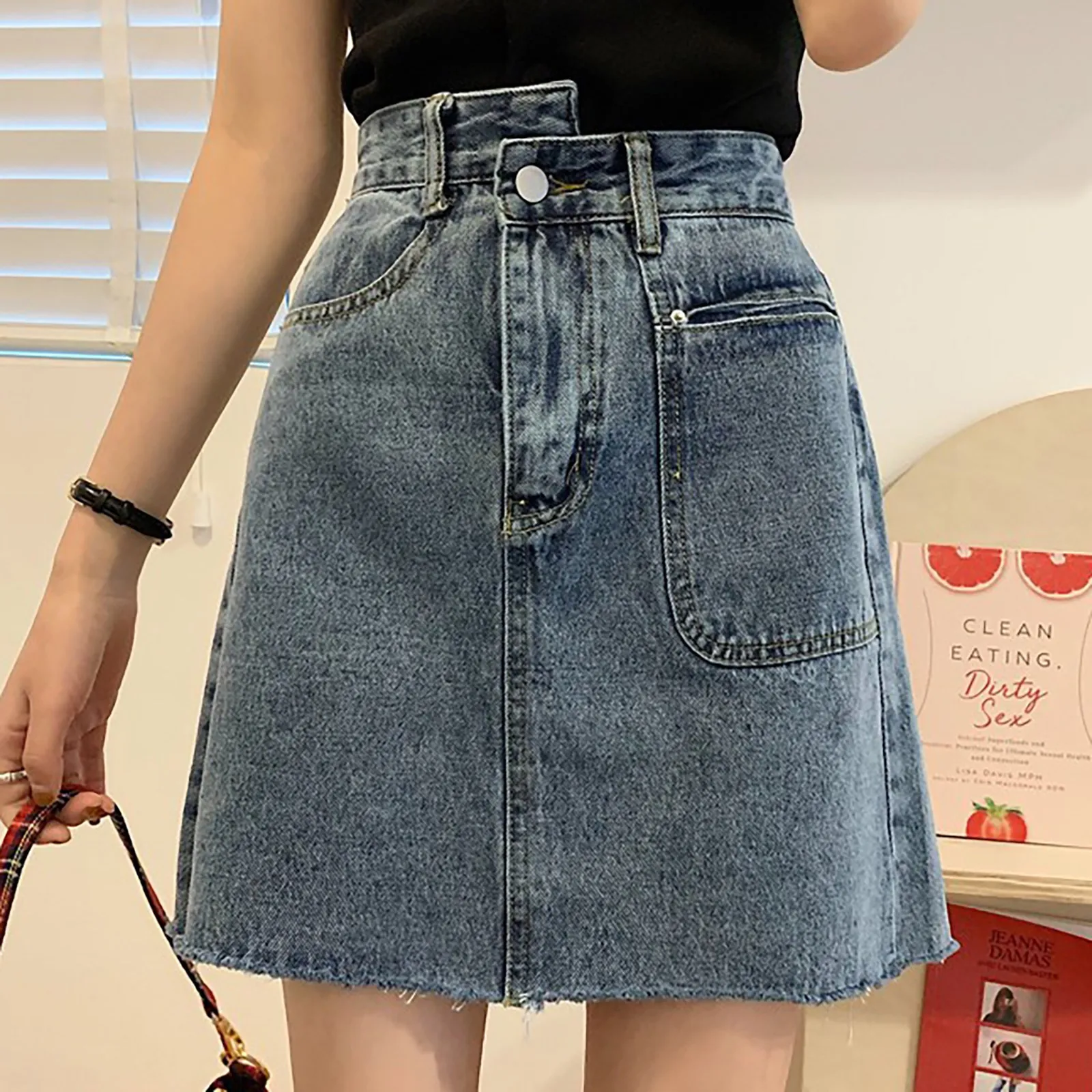 

Summer Denim Short Skirt for Women Fashion High Wiast Sexy Tight Bag Hip Skirts Lady Slim Y2K Outfit Female Shorts Jeans Skirts