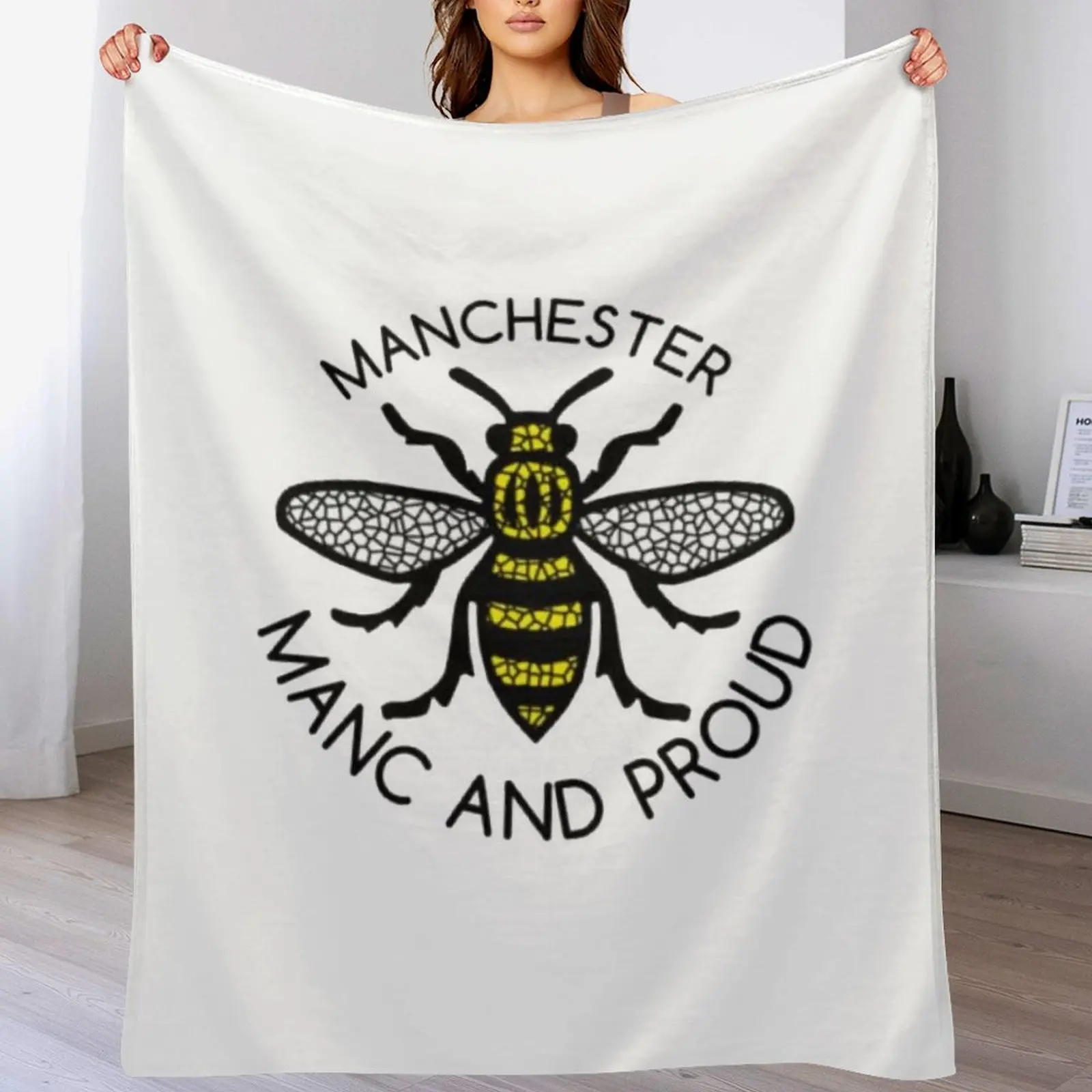 

Worker Bee Manchester England Throw Blanket Winter beds Luxury Blankets