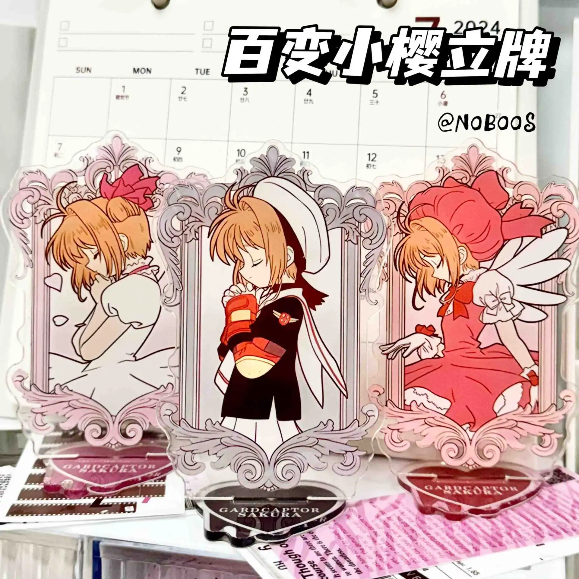 

15CM Anime Card Captor Kinomoto SAKURA LI SYAORAN kawaii Figure Acrylic Stand Model Standing Sign up Toys ornaments gifts