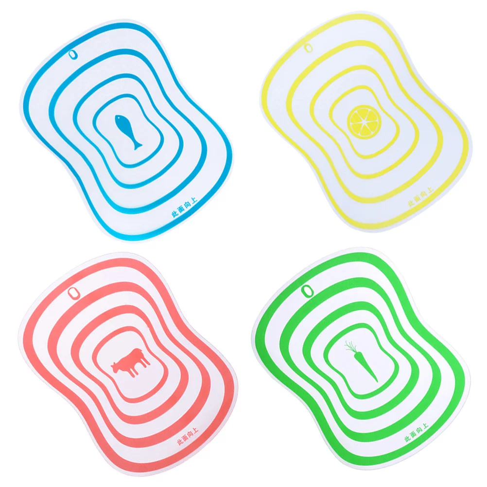 

4Pcs Flexible Non-Slip Cutting Boards Frosted Resin Kitchen Small Size Random Colors Chopping Mats Resin Cutting Board
