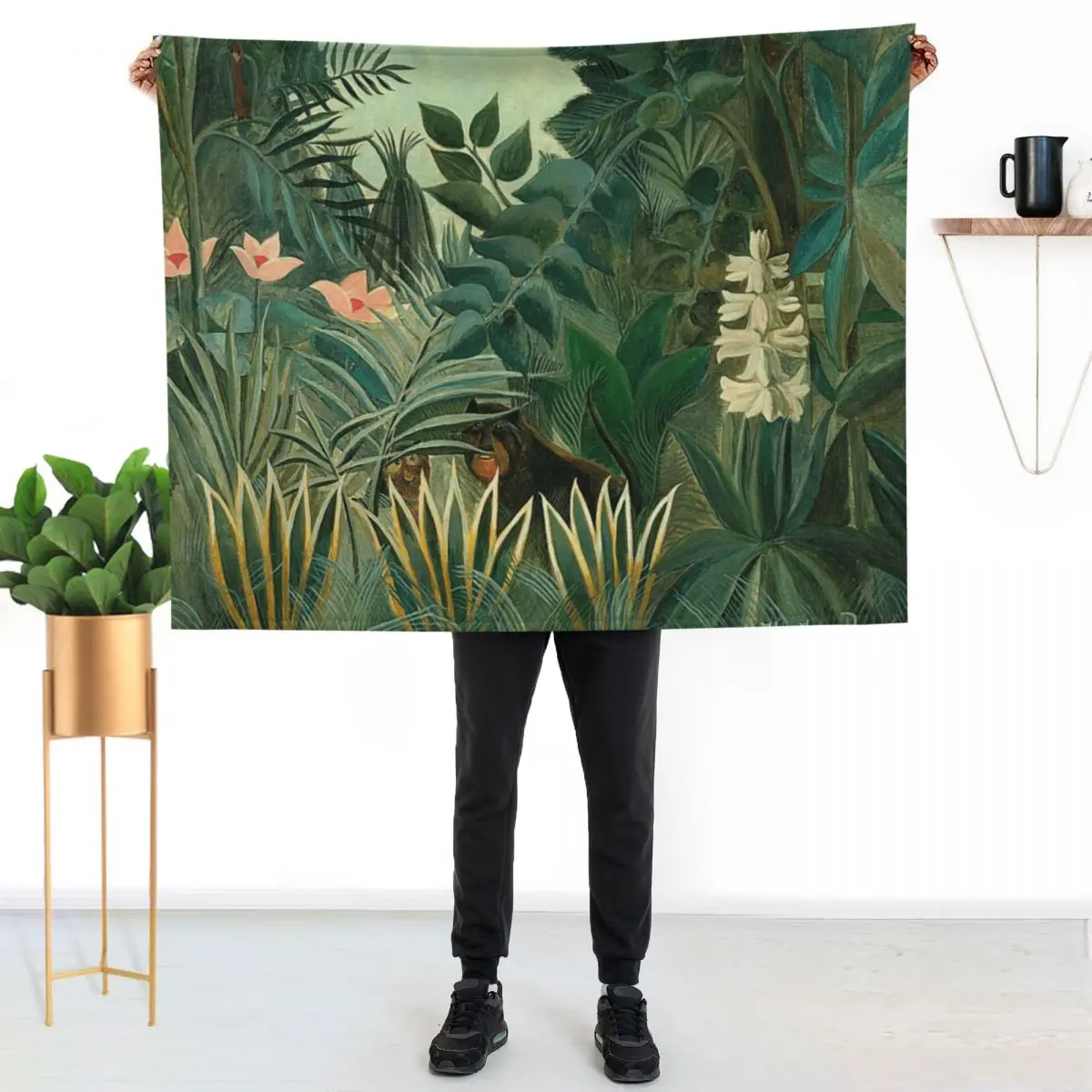 

Henri Rousseau - The Equatorial Jungle Throw Blanket Stain Resistant Cozy Warm Blanket