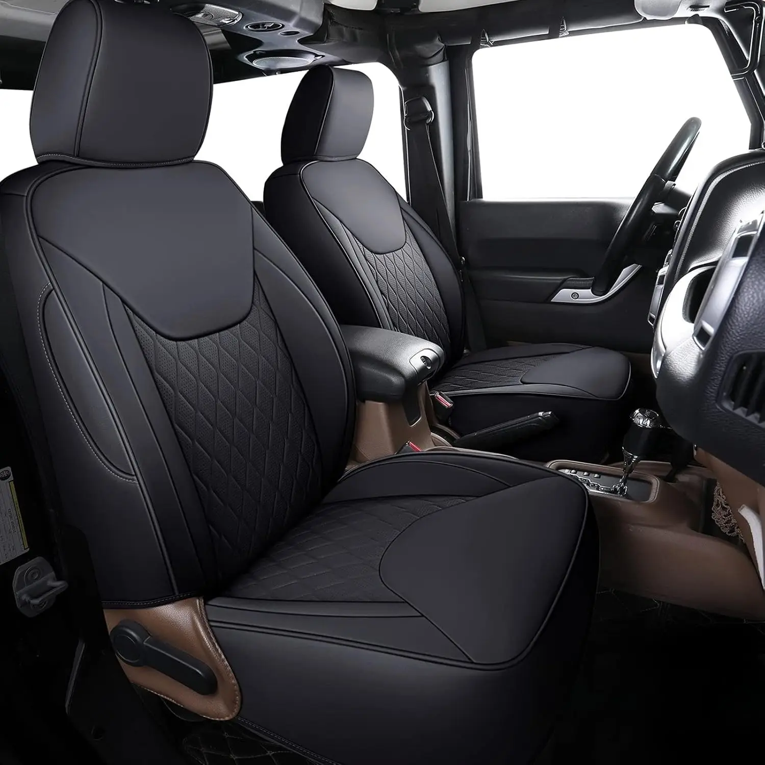 Jeep Wrangler 4-Door Seat Protection, Waterproof, Black, Custom Fit for 2007 - 2017 JK JL Models
