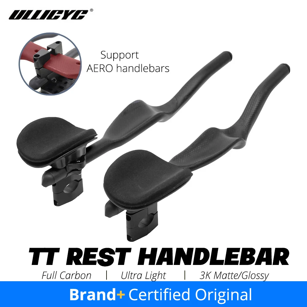 ULLICYC الطريق دراجة الترياتلون الوقت المحاكمة، 3K كامل الكربون ماتي / لامع دراجة الراحة TT المقود 35 °   لمقود تمديد ايرو