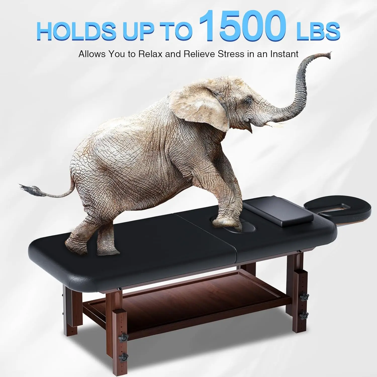 طاولة تدليك ثابتة مع رغوة الذاكرة، طاولة تدليك مع ارتفاع قابل للتعديل، سرير للوجه لخبير التجميل، جلد PU