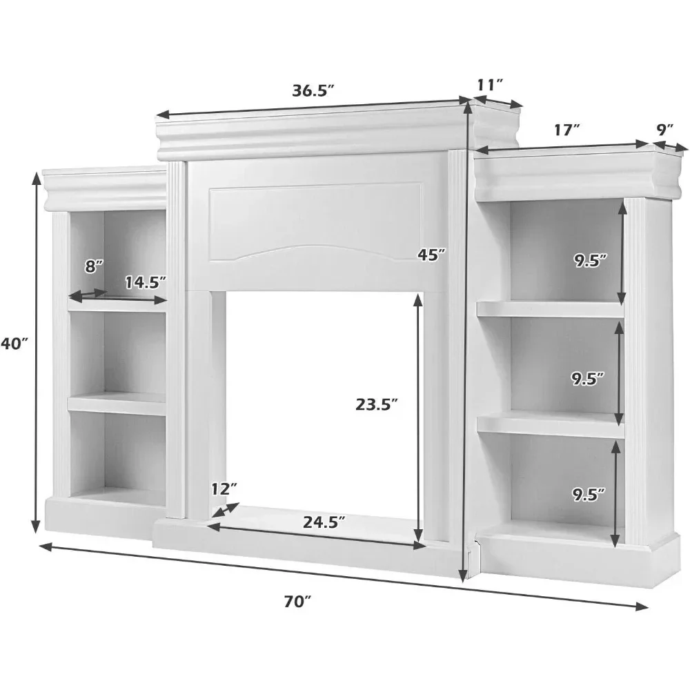 Modern TV with 6 Open Storage Compartments Hold 26