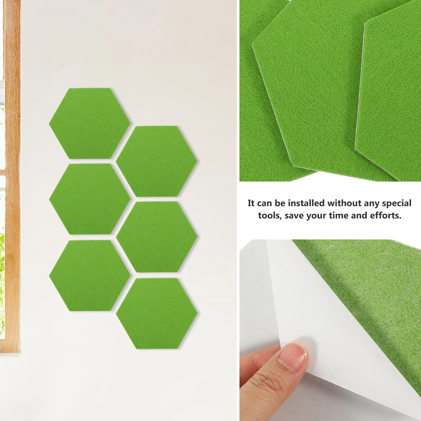 

12Pcs Hexagon Felt Board Tiles Bulletin Boards for Home Office Classroom Felt Wall Tiles Memo Pin Boards