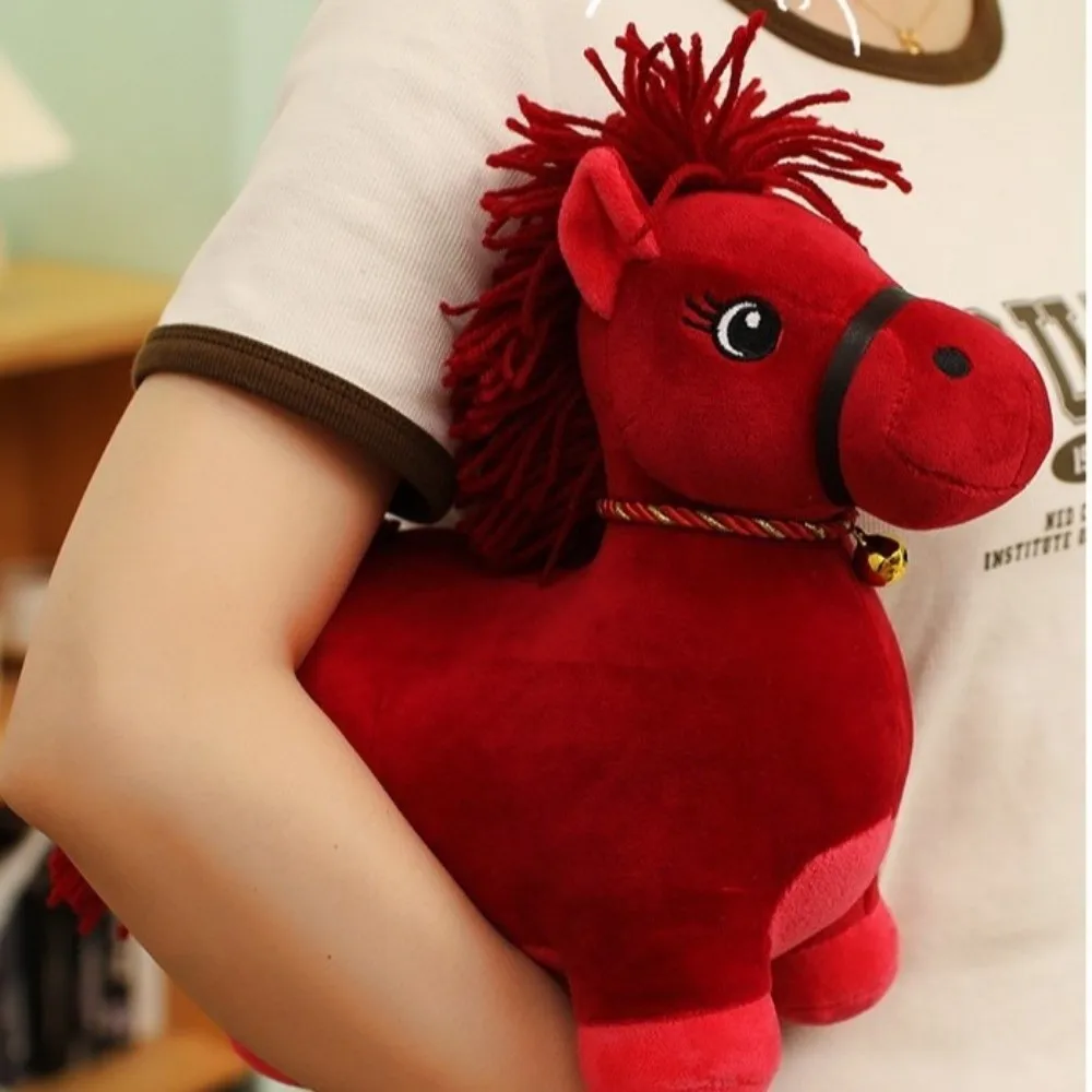 

Creative Chinese Style Horse PP Cotton Filling Tassel Tail Pony Decor Texture New Year Mascot Decor Office Decor