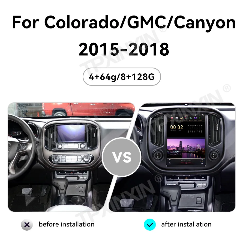 12.1 Inch 8 Core Qualcomm Android Car Multimedia Automotive For Colorado GMC Canyon 2015-2018 GPS Navigation Car Radio Head Unit