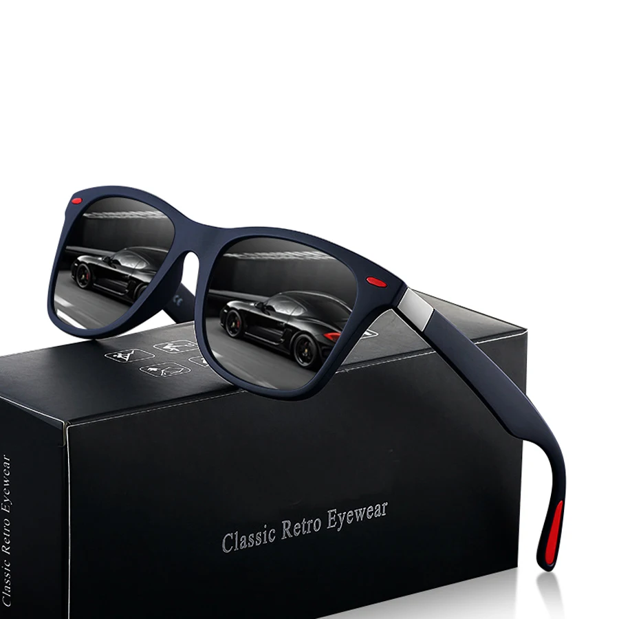Fashion Vintage Eyewear Rivet Decoration Square Sunglasses Men Women Fishing Driving Man Luxury Brand Designer Sun Glasses