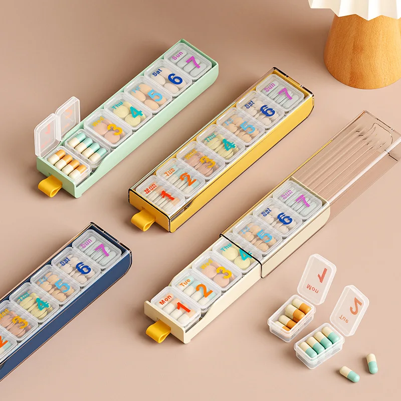 

Pill Box Portable Medicine Dispenser Organizer Three Meals a Day Sealed Packing Pills Small Dispenser Pill Box