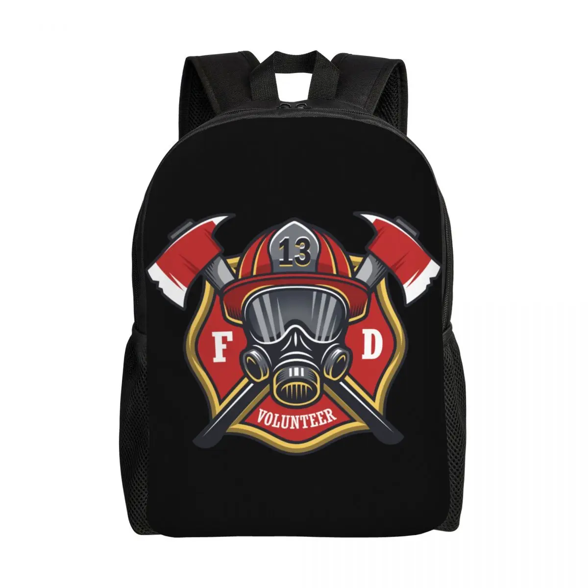 Customized Firefighter Skull Backpack for Men Women Water Resistant College School Fireman Fire Rescue Bag Printing Bookbag