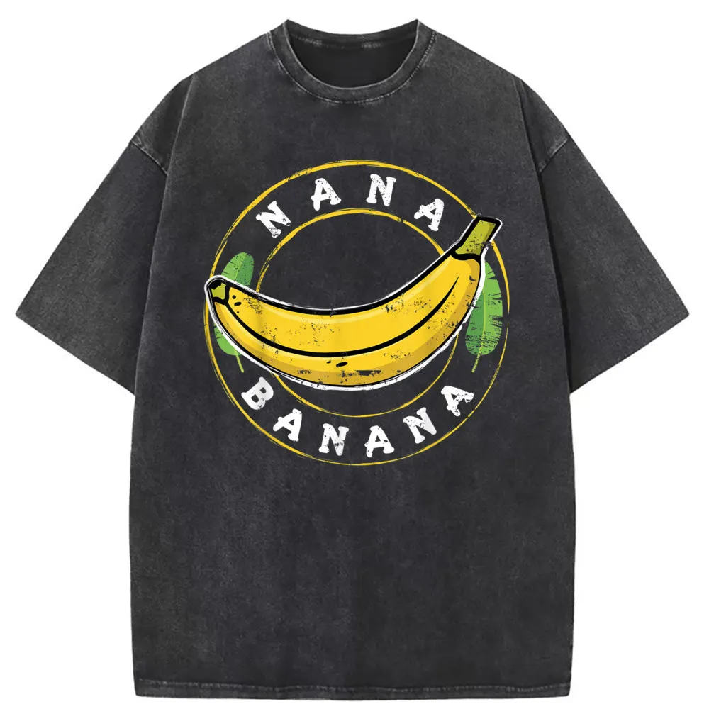 Funny Gift Nana Banana Men Women Retro T-shirts Vintage Sweatshirts Long Sleeve Preppy Style Tees Classic Man Autumn Tshirts