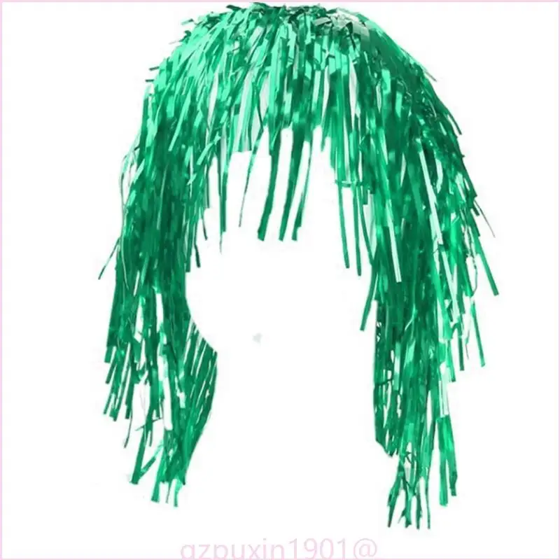 57qa glitzernder Kopfcover für Frauen Nachtclub Haarvorhang Perücken Bühnenaufführungen Haartippe Halloween Kostüm – Detail 2