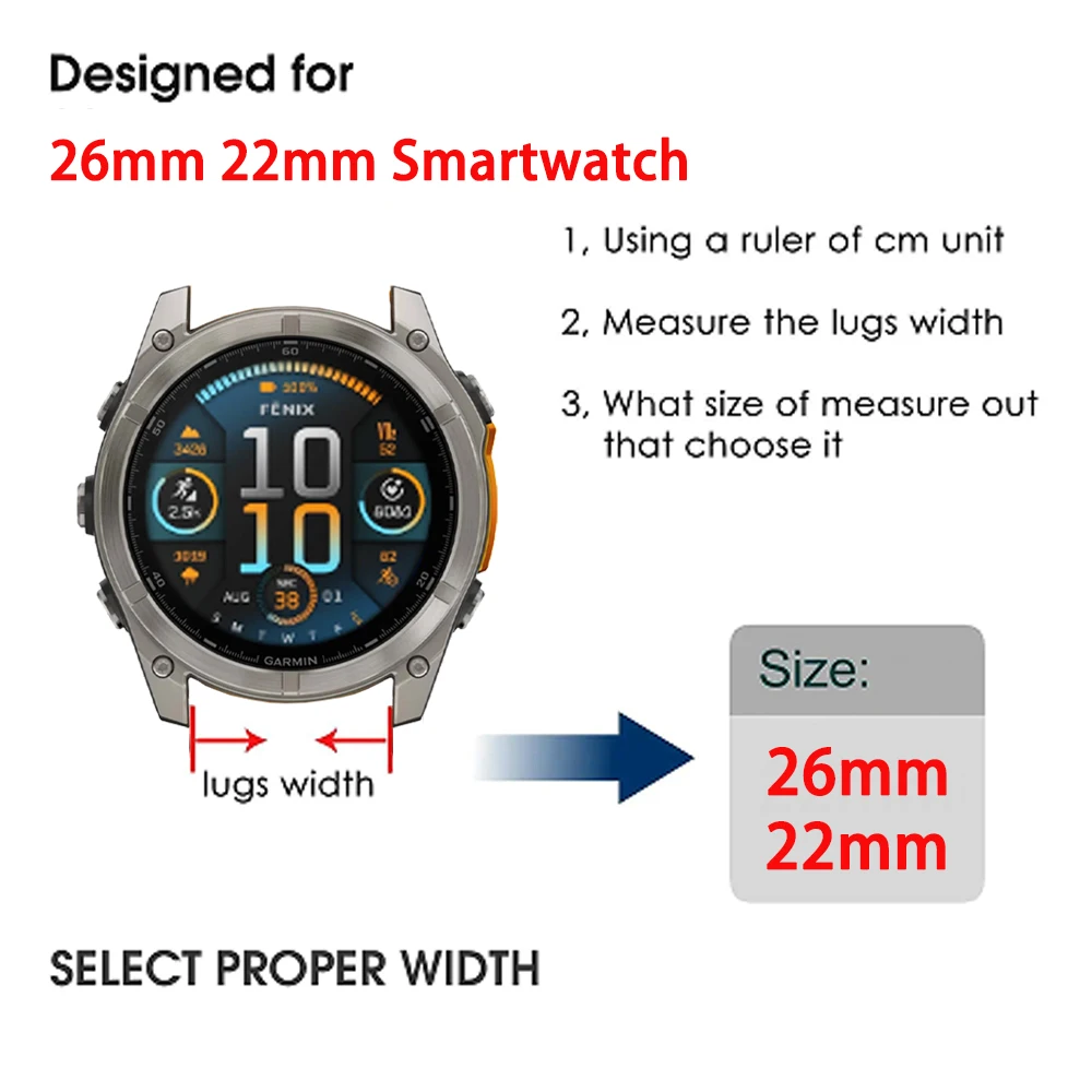 For Garmin Fenix 7X 7 Pro 6 6X Pro 5X 5 Plus Sapphire Solar Watch Strap Bracelet Quick Release 26mm 22mm Silicone Band Wristband
