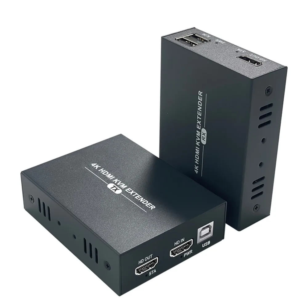 Квм-удлинитель 4K сетевой, USB 2,0, порты RJ45, 1080P, HDMI через LAN, квм-удлинитель 200 м, HDMI квм-удлинитель по Cat5e Cat6