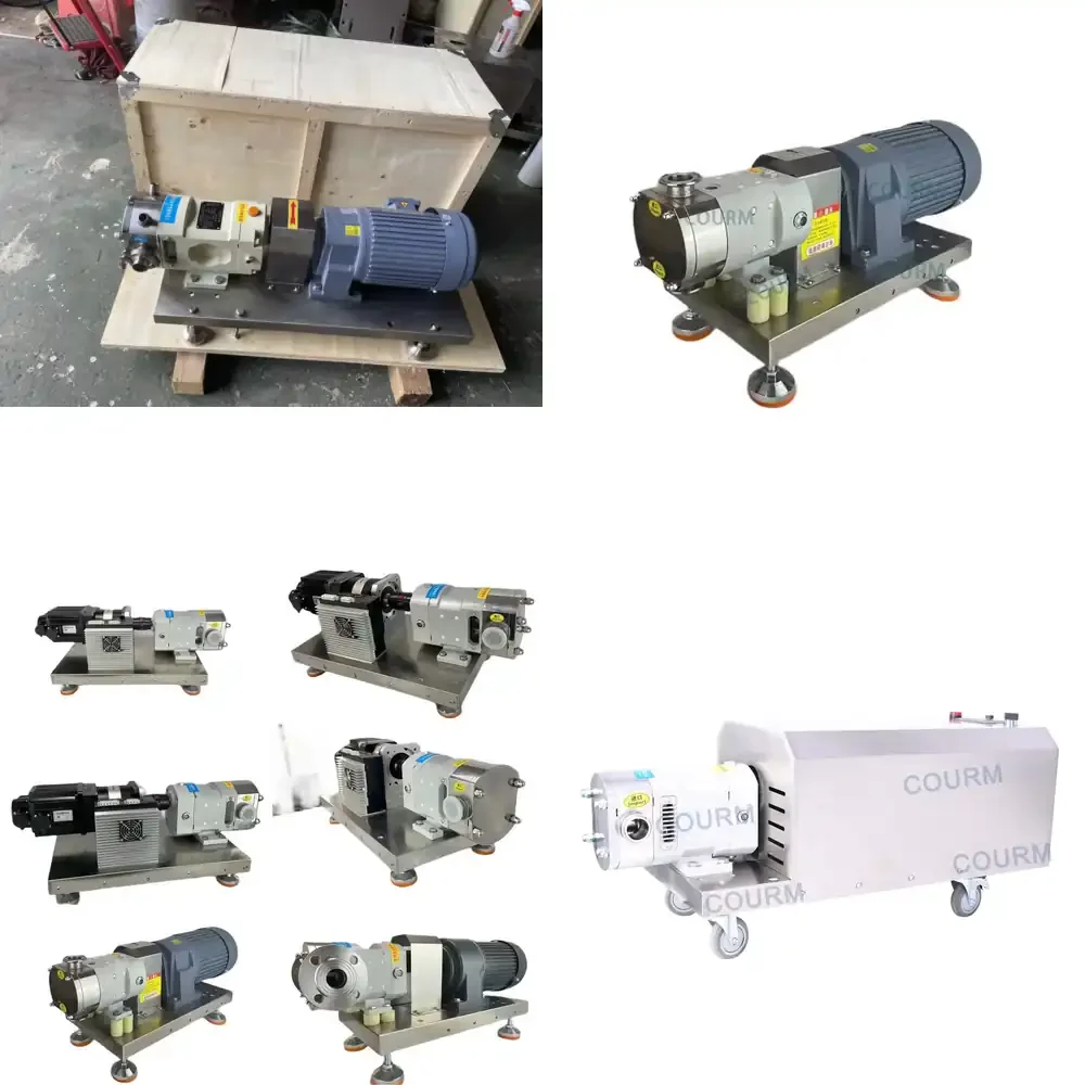

3HP Stainless Steel Electric Twin Rotor Transfer Pump High Pressure Rotary Lobe Honey Chocolate Food Grade Sanitary Motor