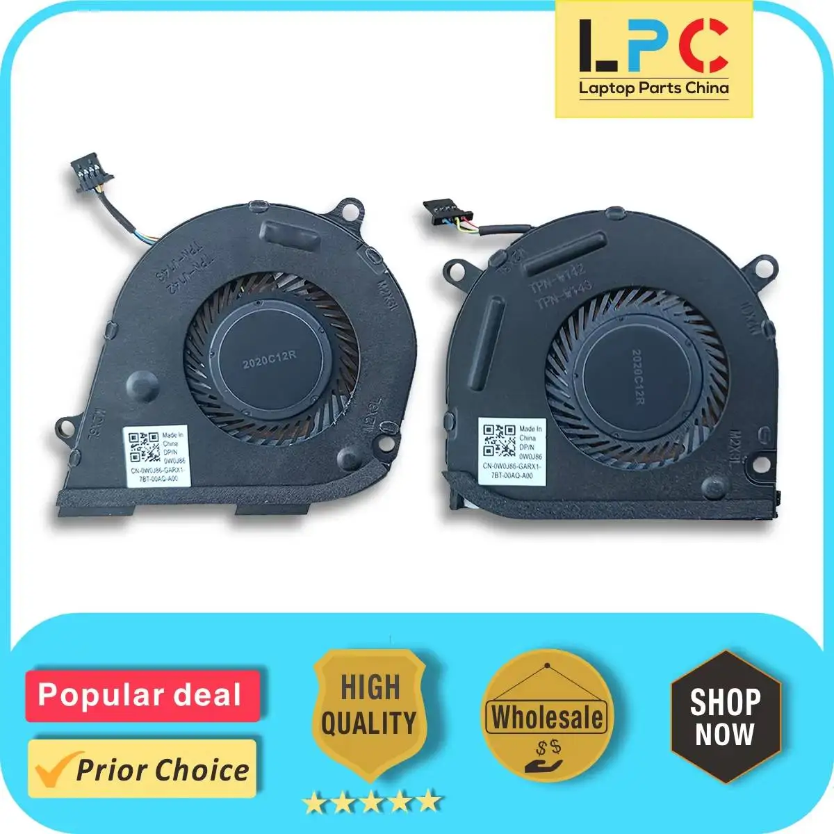 1 Pair CPU GPU Cooling Fan For HP 15-DR 15-DS 15M-DR 15M-DS Replacement Laptop Cooler Radiator Heat Sink L53542-001 L53541-001