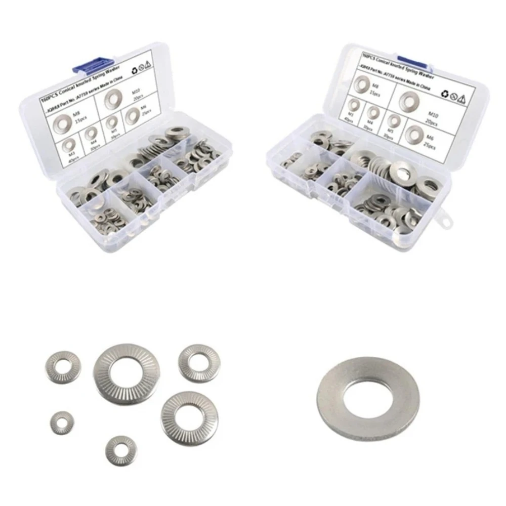 

Шайбы гофрированные из нержавеющей стали 304 M3-M12, трехслойные пружинные шайбы, гофрированные пружинные шайбы-прокладки