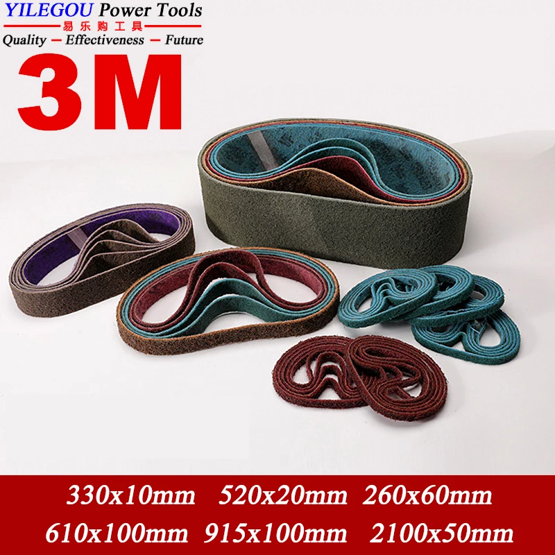 3M Nylon Okrągły pas szlifujący 10x330mm 20x520mm 25x762mm. 40x760mm 60x260mm Nylonowa taśma ścierna. 100x610mm 100x915mm 50x1800mm 50x2100mm Nylon Szczotkowany pas polerowania.