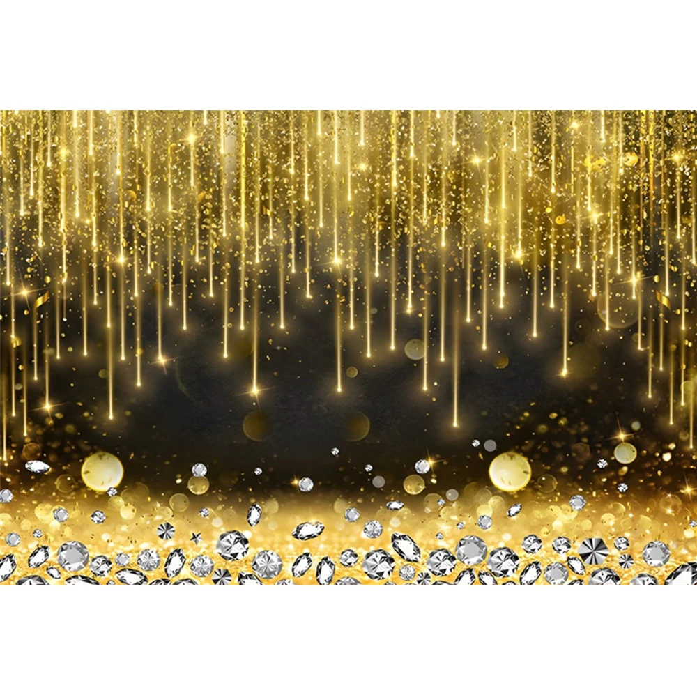 Laeacco Bokeh Gouden Achtergrond Gouden Glitter Twinkle Lichten Spot Sparkles Bruiloft Verjaardagsfeest Portret Fotografie Achtergrond