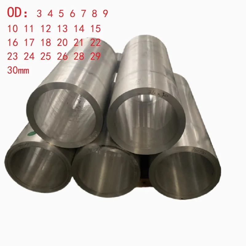 Aluminium Tube OD 3 4 5 6 7 8 9 10 11 12 13 14 15 16 17 18 20 21 22 23 24 25 26 28 29 30mm Round 6061 Aluminum Alloy Metal Pipe