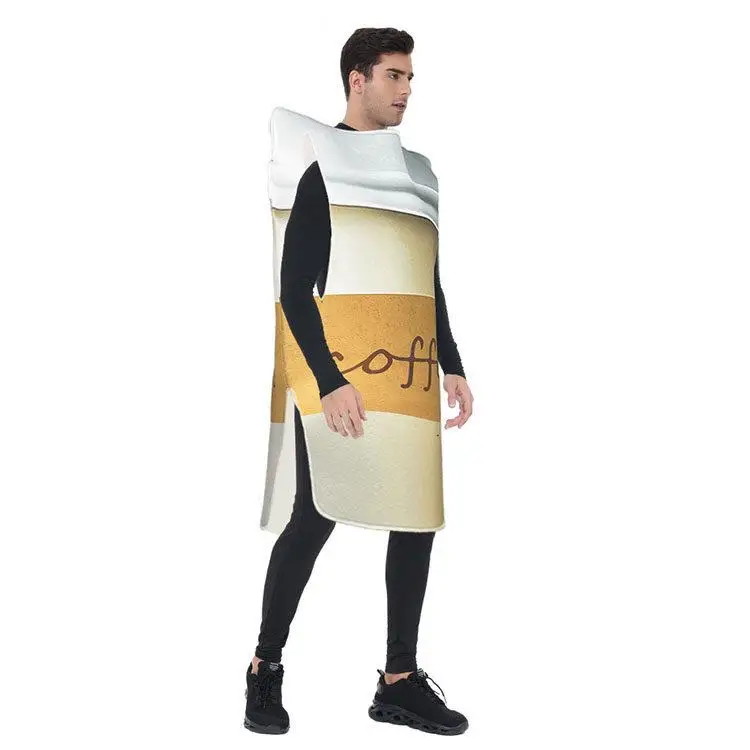 

Adult loween Crazy Par Costume Coffee Cup Cosplay Outfit Stage Performance Funny Dr up Polyester Spring 2025