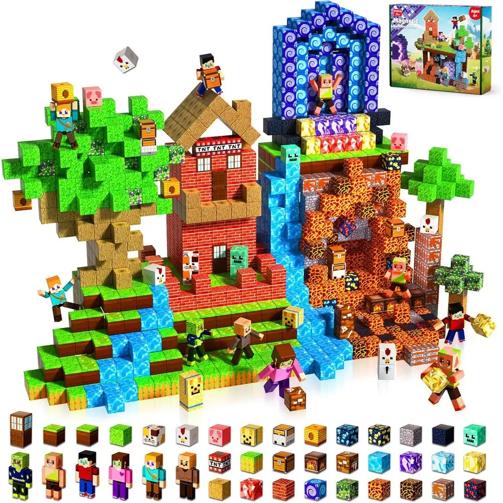 210ピース 磁気ビルディングセット 子供向け 4-8歳 STEM教育玩具 3歳以上向けギフトに最適