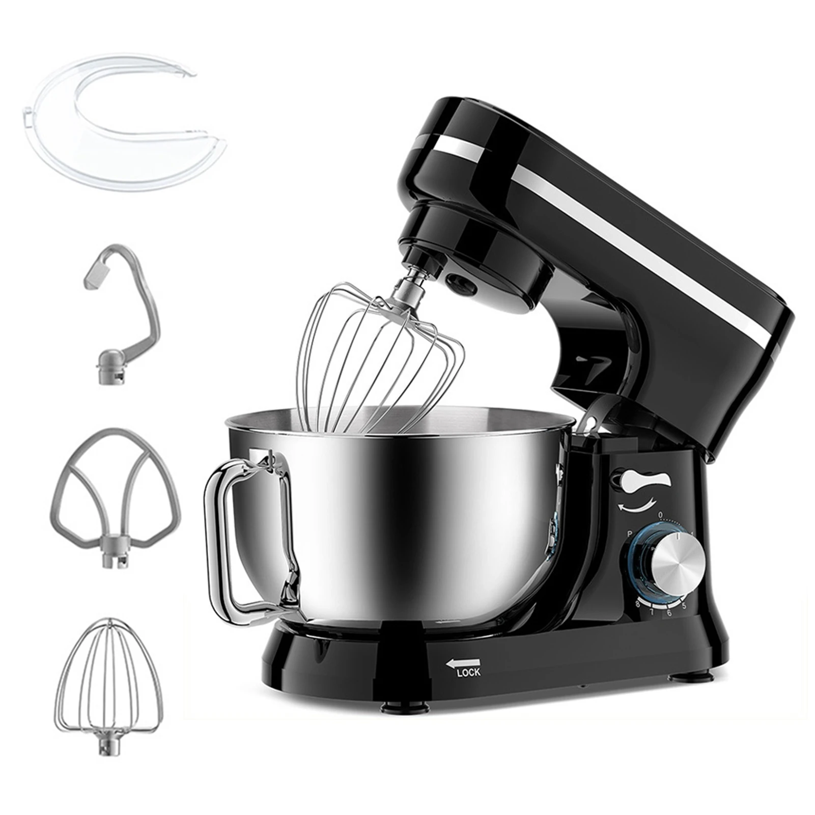 

380W Kitchen Electric Stand Mixer with 4Qt Mixing Bowl and 3 Attachments 8 Speed Household Tilt Head Dough Cake Baking Mixer