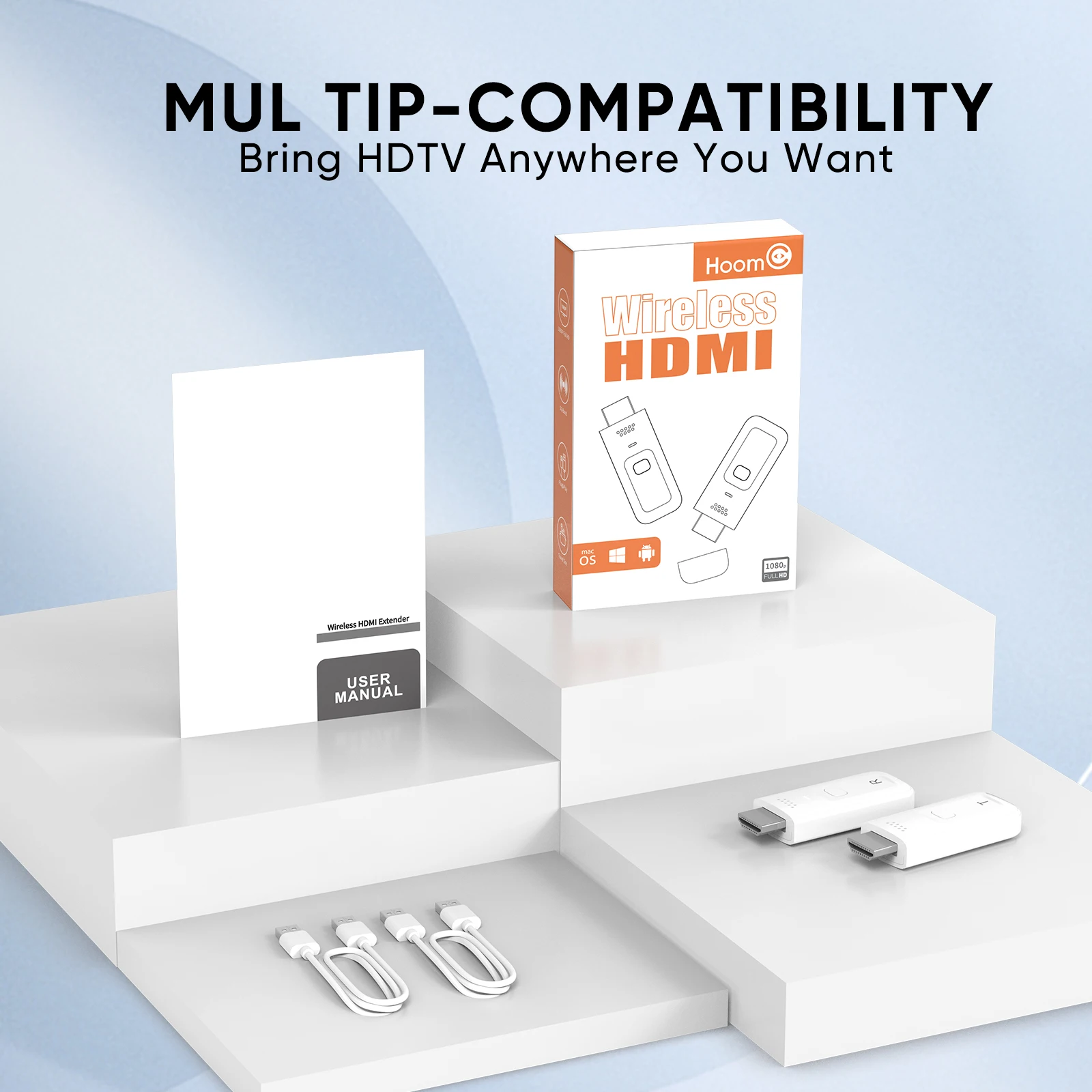 

Беспроводное устройство для дублирования экрана 1080P для мобильных телефонов, проекторов и ноутбуков. Подключи и работай.