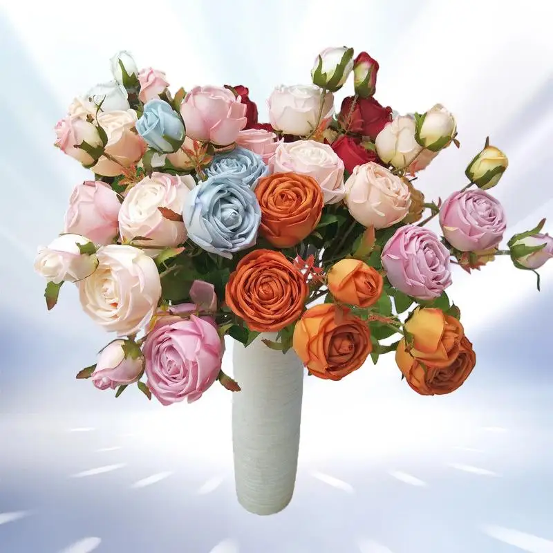 

Exquisite Triple Empress Rose Simulation Plant for Stunning Wedding Decoration