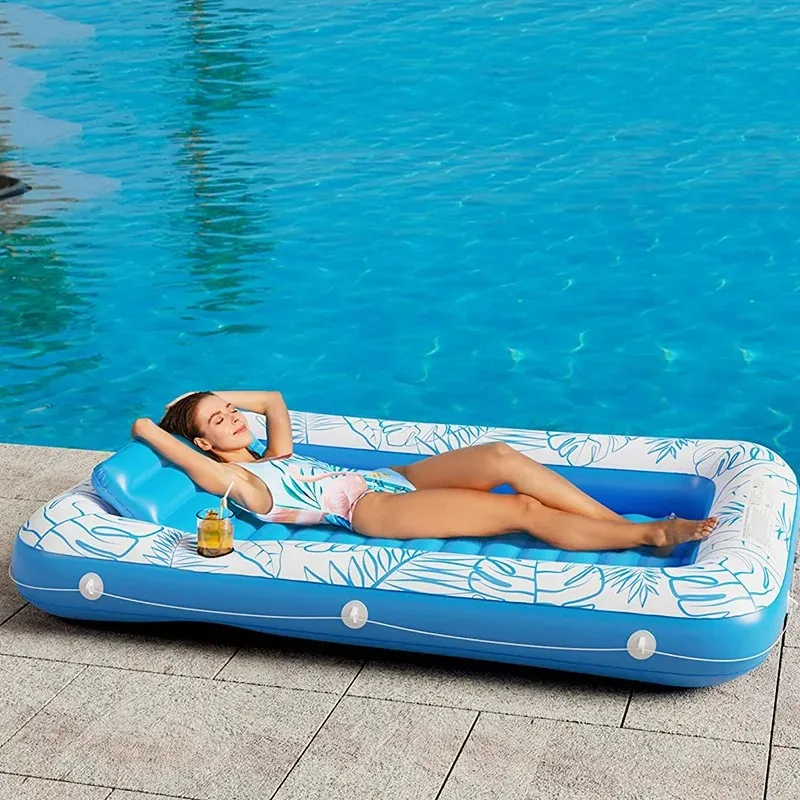 For Adults Sun Tan Tub Ice Bath Tub Tanning Bed Blow Up Pool Raft Lounge Floatie Inflatable Tanning Pool Lounger Float