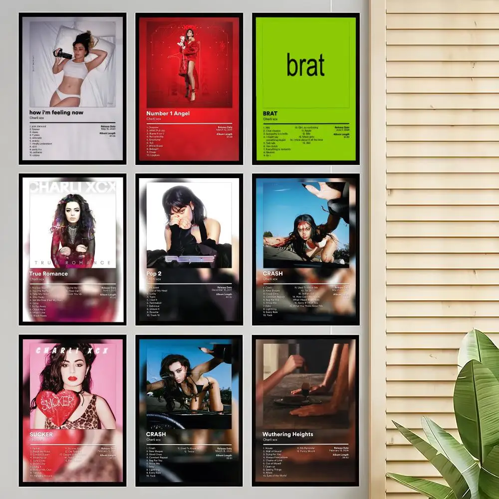 C-Charli Xcx Singer Music Poster Home Living Bed Room Bar Hallway Sticky Wall Printing Waterproof Aesthetic Decor