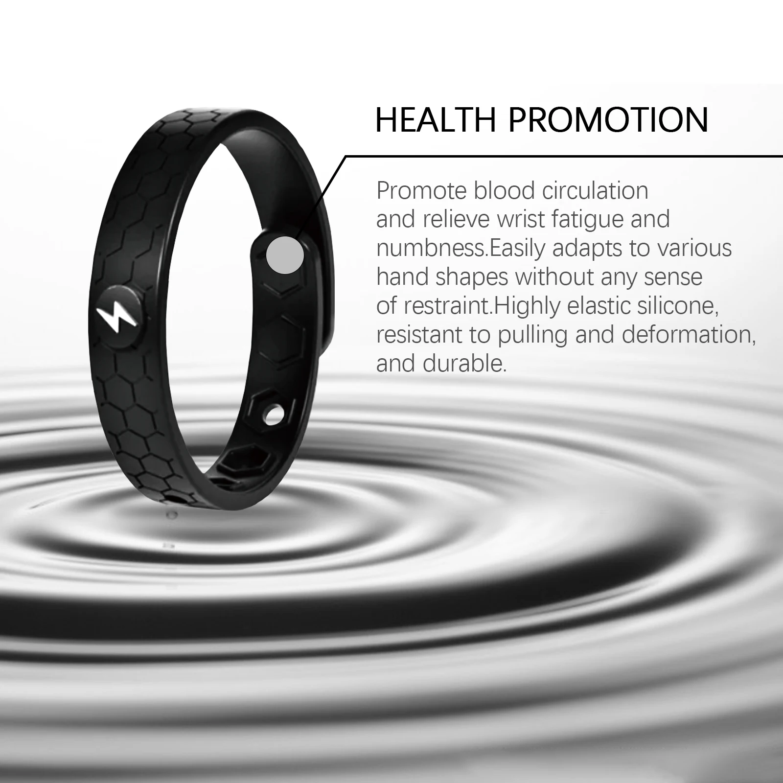 

Body Care Energy Wristband Anti-Static Reduce Numbness Promote Circulation Alleviate Physical Fatigue Silicone Energy Bracelet