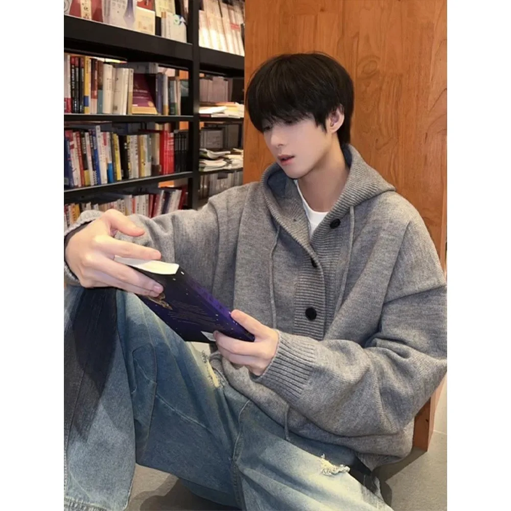 

ay Hoodie Sweater Lazy American Sle Knitted Coat Oversize Polyester Fiber Long Sve Hooded Sweatirt for Men And Women